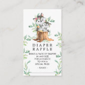 Moeder & Baby Wolf Baby shower Luier Raffle Ticket Informatiekaartje (Voorkant)