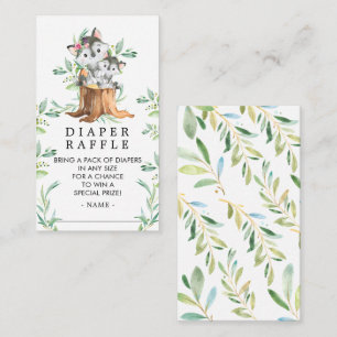 Moeder & Baby Wolf Baby shower Luier Raffle Ticket Informatiekaartje