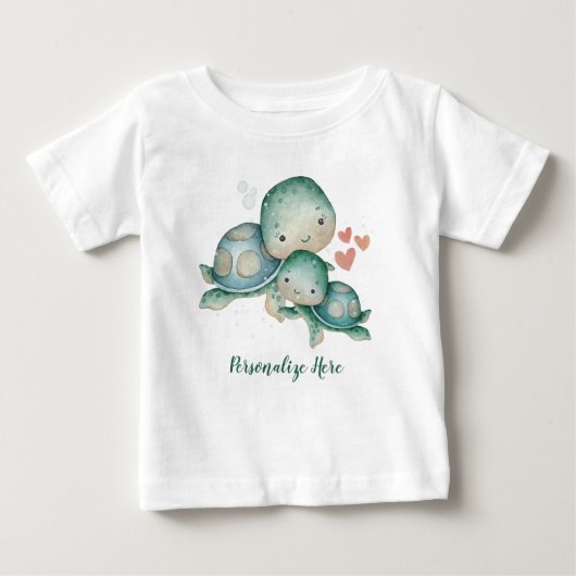 Moeder Baby Zee Turtles Ocean Life gepersonaliseer (Voorkant)