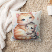 Moeder & Babykat Kussen (Deken)