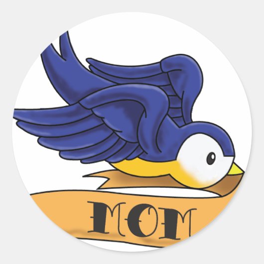 Moeder Banner Swallow Ronde Sticker (Voorkant)