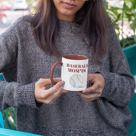 Moeder Baseball Custom Gepersonaliseerd Atleet Num Mok