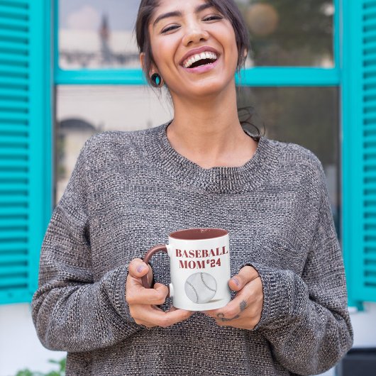 Moeder Baseball Custom Gepersonaliseerd Atleet Num Mok