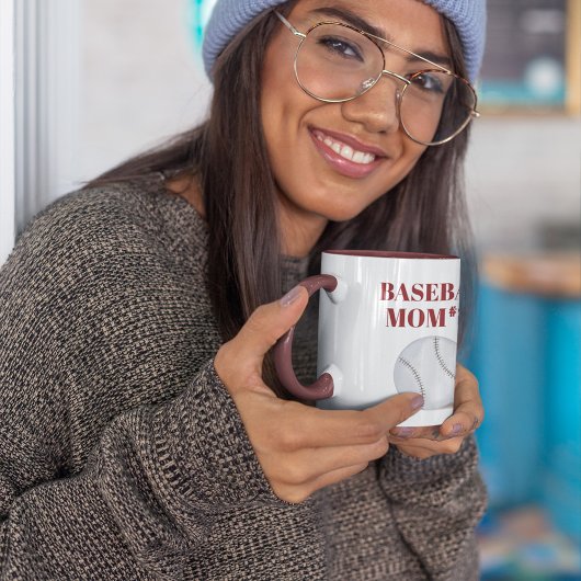 Moeder Baseball Custom Gepersonaliseerd Atleet Num Mok