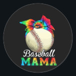 Moeder Baseball Mama Birthday Ronde Sticker<br><div class="desc">Moeder Baseball Mama Birthday</div>