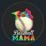 Moeder Baseball Mama Birthday Ronde Sticker<br><div class="desc">Moeder Baseball Mama Birthday</div>