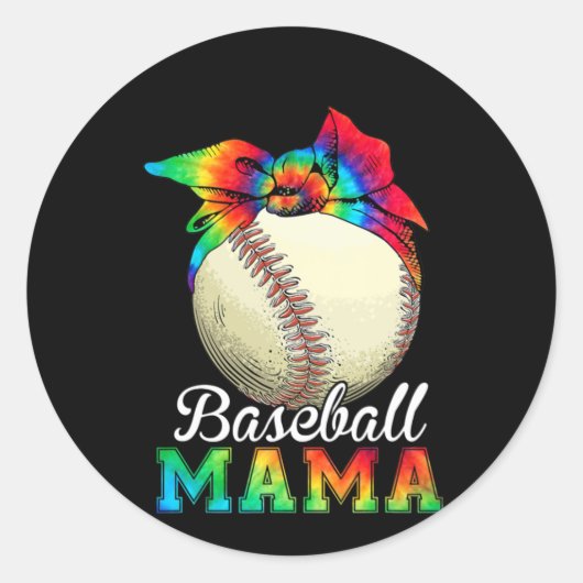 Moeder Baseball Mama Birthday Ronde Sticker (Voorkant)