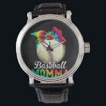 Moeder Baseball Momma Birthday Horloge<br><div class="desc">Moeder Baseball Momma Birthday</div>