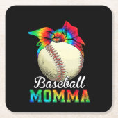 Moeder Baseball Momma Birthday Kartonnen Onderzetters (Voorkant)