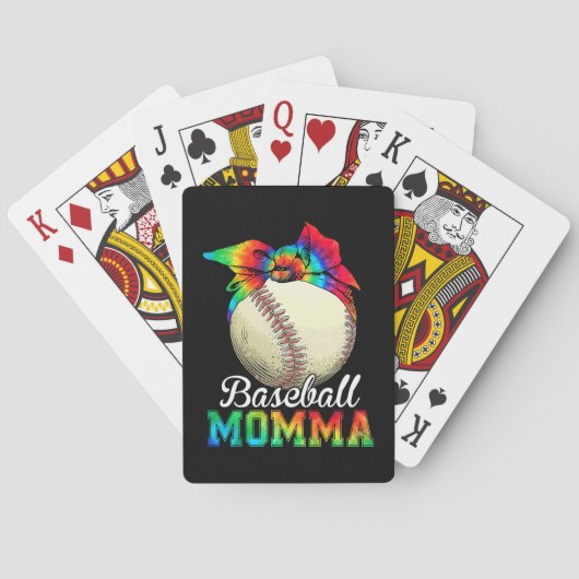 Moeder Baseball Momma Birthday Pokerkaarten (Achterkant)