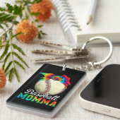 Moeder Baseball Momma Birthday Sleutelhanger (Voorkant Rechts)