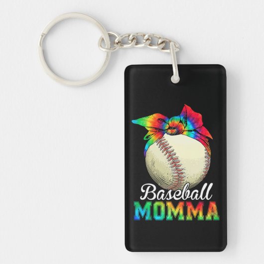 Moeder Baseball Momma Birthday Sleutelhanger (Voorkant)