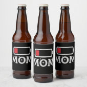 Moeder Batterij Laag Moe Funny Moederdag Bier Etiket (Flessen)