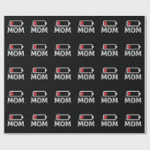 Moeder Batterij Laag Moe Funny Moederdag Cadeaupapier (Vlak)