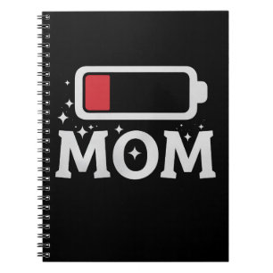 Moeder Batterij Laag Moe Funny Moederdag Notitieboek