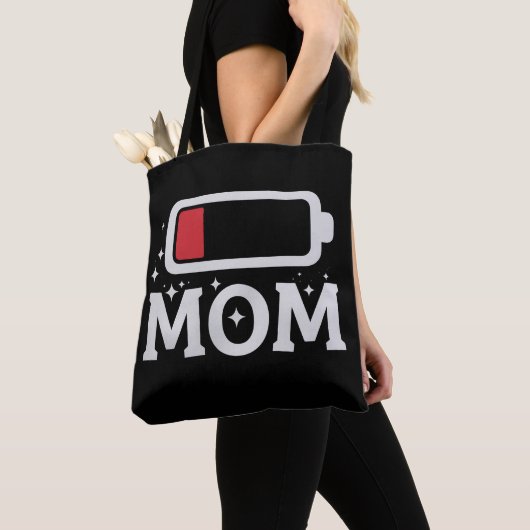 Moeder Batterij Laag Moe Funny Moederdag Tote Bag (Dichtbij)