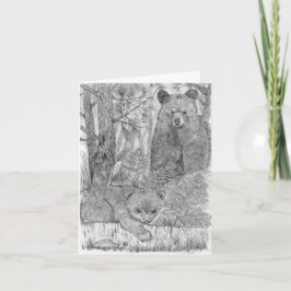 Moeder Beer en welp Kaart