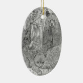 Moeder Beer kijken Cub Keramisch Ornament (Rechts)