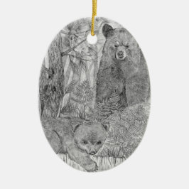 Moeder Beer kijken Cub Keramisch Ornament