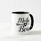 Moeder Beer Pijl met Hart, zwart Mok (Voorkant rechts)