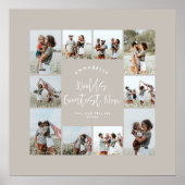 Moeder beige elegante moderne minimale fotocollage poster (Voorkant)