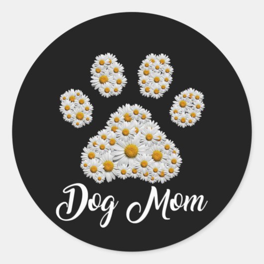 Moeder Best Dog Mam Oog Dag Ronde Sticker (Voorkant)