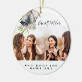 Moeder Best MOM Ever foto kerstgordels Keramisch Ornament (Links)