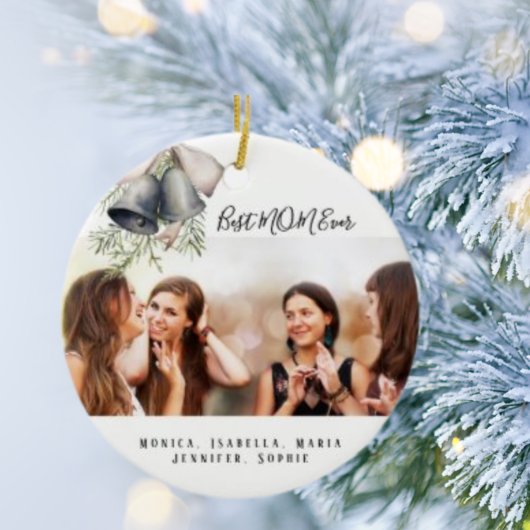 Moeder Best MOM Ever foto kerstgordels Keramisch Ornament