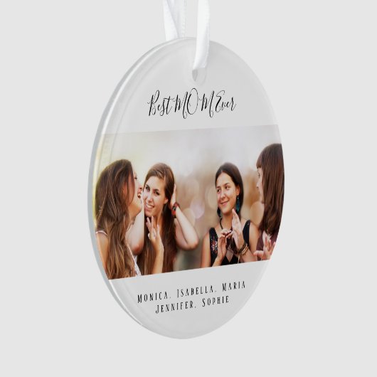Moeder Best MOM Ever Foto Kerstmis Ornament (voorkant)