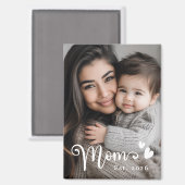 Moeder beste jaar harten overlay foto magneet (Voorkant / Achterkant)