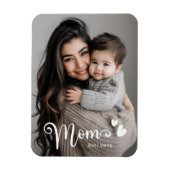 Moeder beste jaar harten overlay foto magneet (Verticaal)