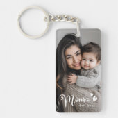 Moeder beste jaar harten overlay foto sleutelhanger (Voorkant)