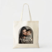 Moeder beste jaar harten overlay foto tote bag (Voorkant)