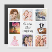 Moeder beste mam witte foto collage magnet (Voorkant / Achterkant)