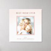 Moeder Beste mama goot roze roze roze goudfoto Canvas Afdruk (Voorkant)