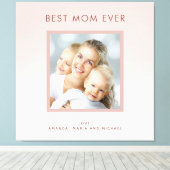 Moeder Beste mama goot roze roze roze goudfoto Canvas Afdruk (Insitu (Houten vloer))