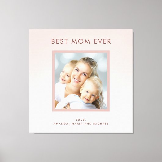 Moeder Beste Moeder blush roze rose goud foto Canvas Afdruk (Voorkant)