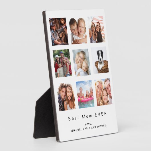 Moeder beste moeder foto familie collage wit fotoplaat (Zijkant)