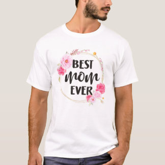 Moeder Beste moeder ooit Floral Wreath T-shirt