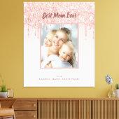 Moeder Beste moeder ooit foto glitter roos goudbri Canvas Afdruk (Insitu (Woonkamer))