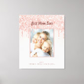 Moeder Beste moeder ooit foto glitter roos goudbri Canvas Afdruk (Voorkant)