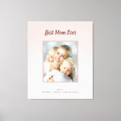 Moeder Beste Moeder Ooit roze goud blozende foto Canvas Afdruk (Voorkant)