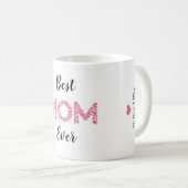 moeder | Beste moeder ooit roze harten gepersonali Koffiemok (Voorkant rechts)