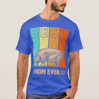 Moeder Beste Varken Moeder Ever Retro Grafisch Mam T-shirt