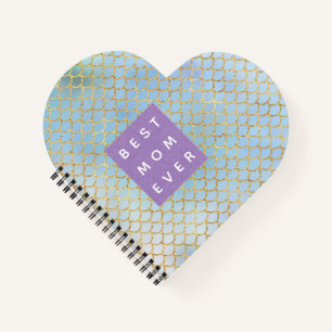 Moeder beste zeemeerminnen blauw glitter notitieboek