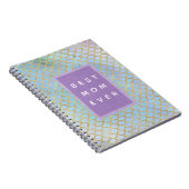 Moeder beste zeemeerminnen blauw glitter notitieboek (Rechterzijde)