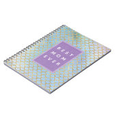 Moeder beste zeemeerminnen blauw glitter notitieboek (Linkerzijde)