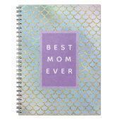 Moeder beste zeemeerminnen blauw glitter notitieboek (Voorkant)