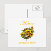 Moeder betekent liefde briefkaart (Voorkant / Achterkant)
