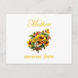 Moeder betekent liefde briefkaart